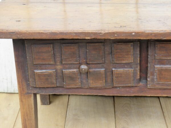 Antique French Elm Coffee Table - Image 4