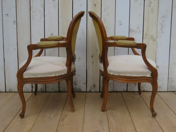 Pair Antique Fauteuil Armchairs For Re-upholstery armchairs Antique Chairs 8