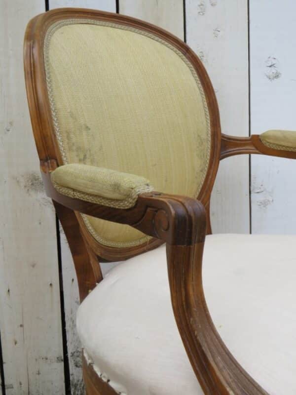 Pair Antique Fauteuil Armchairs For Re-upholstery - Image 7