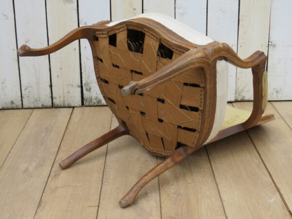 Pair Antique Fauteuil Armchairs For Re-upholstery - Image 4