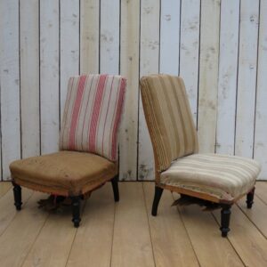 Pair Antique French Slipper Fireside Chairs For Re-upholstery Antique Antique Chairs