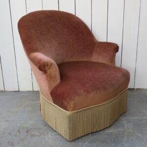 Antique French Napoleon III Tub Armchair armchair Antique Chairs