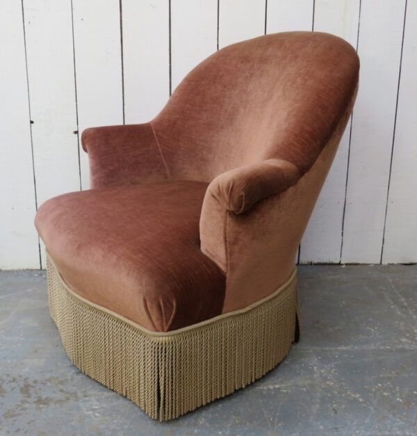 Antique French Napoleon III Tub Armchair - Image 8