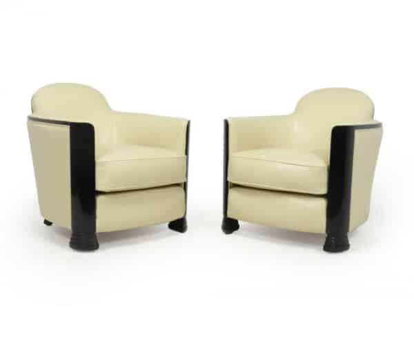 Pair of Art Deco Armchairs Attributed to Jules Leleu c1950