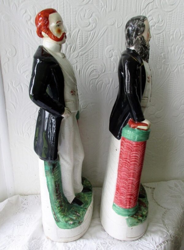 Pair of Antique English Victorian Staffordshire Pottery Portrait Figures ~ Moody ~ P D9 ~ H 59 and Sankey ~ P D10 ~ H 84 Moody Antique Ceramics 6