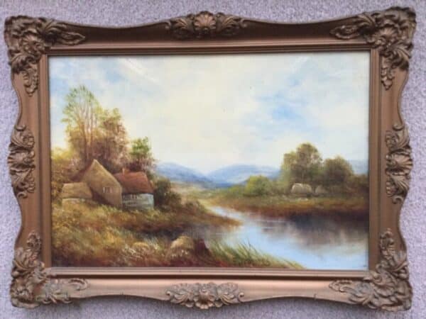 19thc River Landscape Oil Painting By George Jennings Antique Oil Painting Antique Art 3