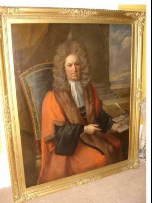 Robert Dormer Judge & Mp By Thomas Hill (1661 - 1734) 17thc Oil Portrait Painting Antique Art