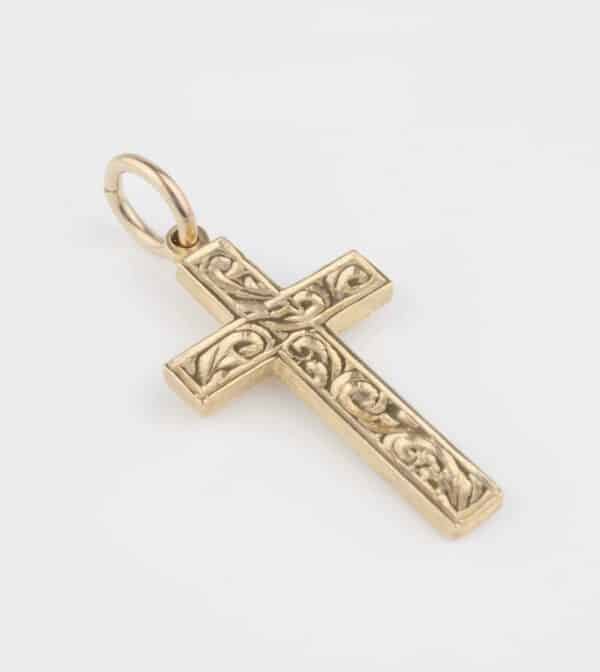 9ct Gold English Decorative Cross