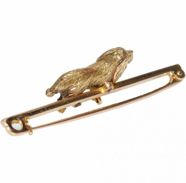 Vintage 15ct Spaniel Bar Brooch|15ct Spaniel Dog Bar Brooch| Dog Motif 15ct Bar Brooch - Image 3