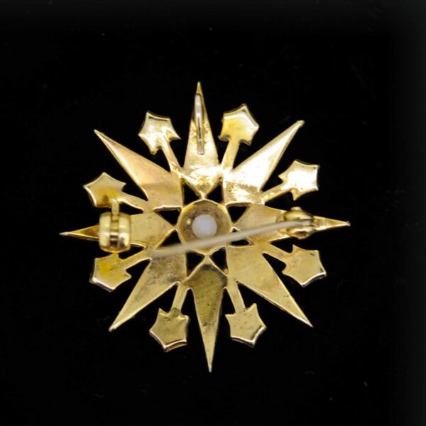 Victorian Star-Burst Pearl Set Brooch - Image 2
