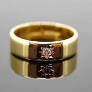 18ct Diamond Set Plain Band Ring,18ct Diamond Set Stacking Ring,18ct Wedding Band, ring Antique Jewellery