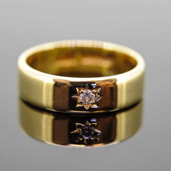 18ct Diamond Set Plain Band Ring,18ct Diamond Set Stacking Ring,18ct Wedding Band, ring Antique Jewellery 3