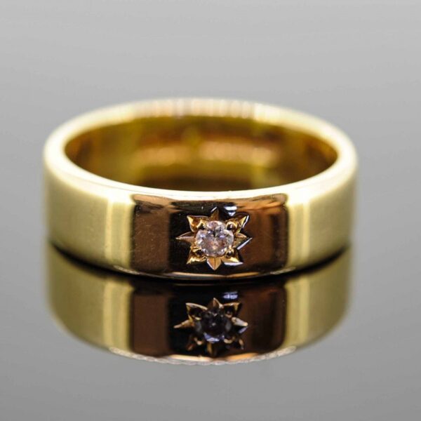 18ct Diamond Set Plain Band Ring,18ct Diamond Set Stacking Ring,18ct Wedding Band,