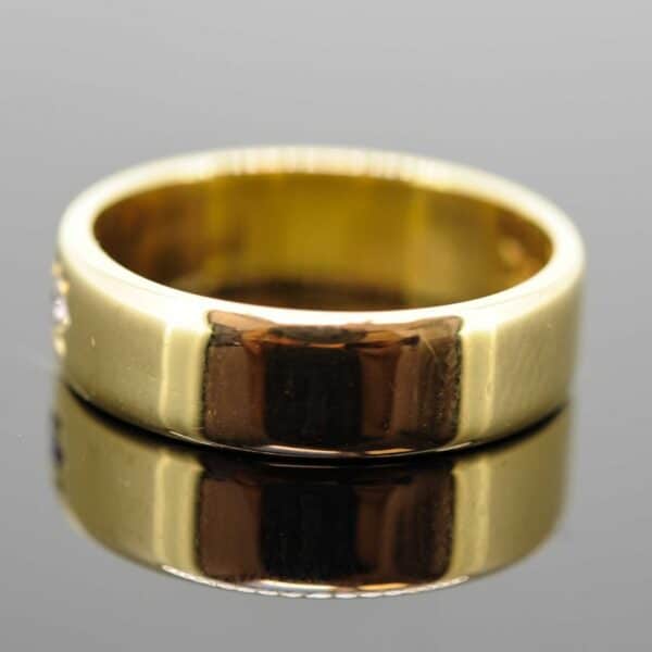 18ct Diamond Set Plain Band Ring,18ct Diamond Set Stacking Ring,18ct Wedding Band, ring Antique Jewellery 4