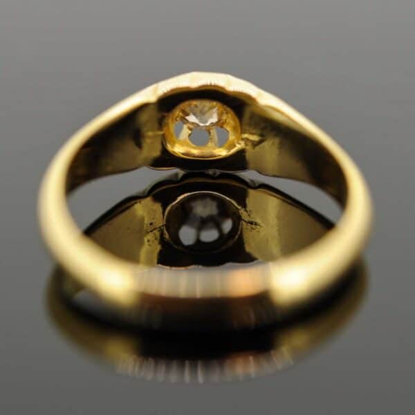 Gentleman’s 18ct Gold Old Cut Diamond Gypsy Set Ring|18ct Old Cut Diamond Gypsy Set Ring| Gypsy Set Old Cut Diamond Ring earrings Antique Earrings 5