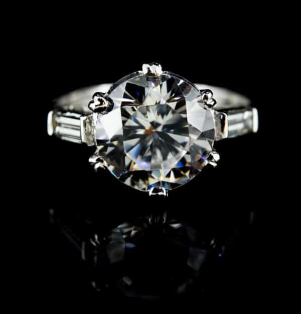 Diamond and Cubic Zirconia Dress Ring Mounted in Platinum