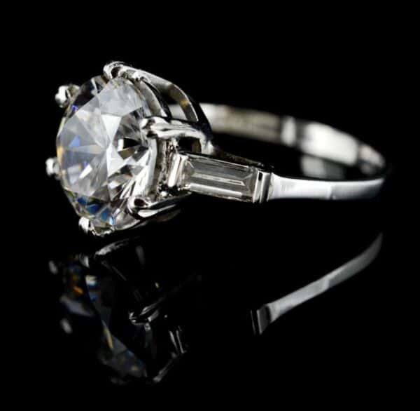 Diamond and Cubic Zirconia Dress Ring Mounted in Platinum Diamond Antique Jewellery 4