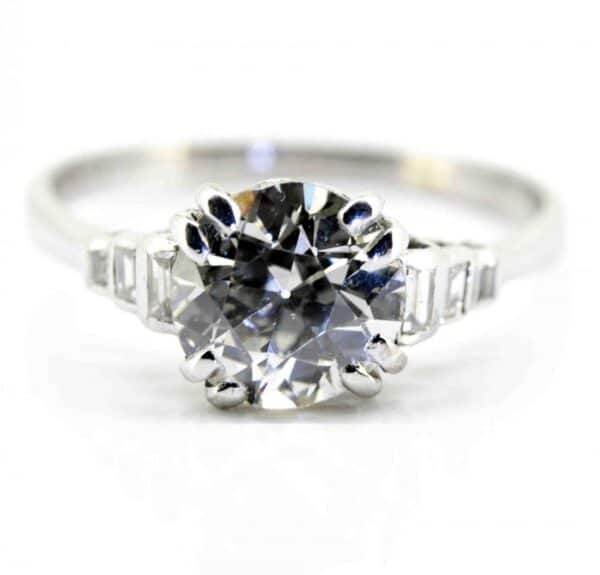 Art Deco Platinum & Diamond Ring|Platinum Diamond 5 Stone Art Deco Ring| Diamond Art Deco Platinum Ring ring Antique Jewellery 4
