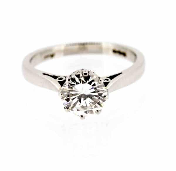 Platinum Brilliant Cut Diamond Solitaire Ring,Solitaire Diamond Ring,Diamond RIng,Diamond Engagement Ring - Image 2