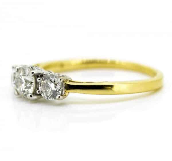 18ct Three Stone Diamond Ring ,18ct Trilogy Diamond Ring, 18ct Diamond 3 Stone Ring,18ct Fancy Trilogy Ring ring Antique Jewellery 5
