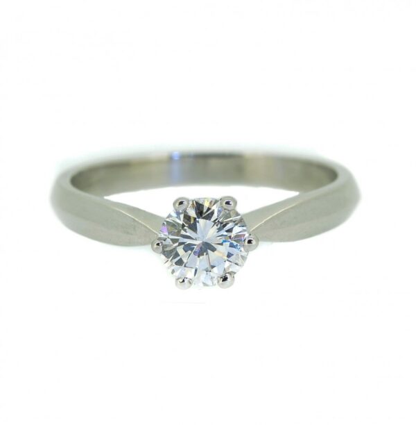 Platinum Solitaire Brilliant Cut Diamond Ring|Single Stone Diamond Platinum Ring|Solitaire Diamond Engagement Ring - Image 2
