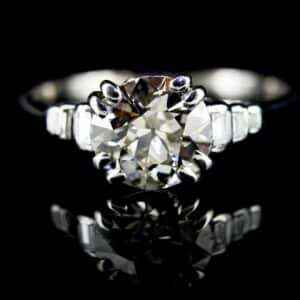 Art Deco Platinum & Diamond Ring|Platinum Diamond 5 Stone Art Deco Ring| Diamond Art Deco Platinum Ring ring Antique Jewellery