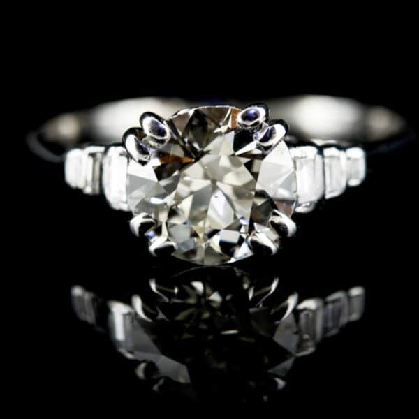 Art Deco Platinum & Diamond Ring|Platinum Diamond 5 Stone Art Deco Ring| Diamond Art Deco Platinum Ring
