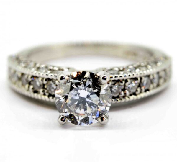 Fabulous Platinum & Certified Diamond Ring With Exquisite Pavee Detailing. Diamond Antique Jewellery 4