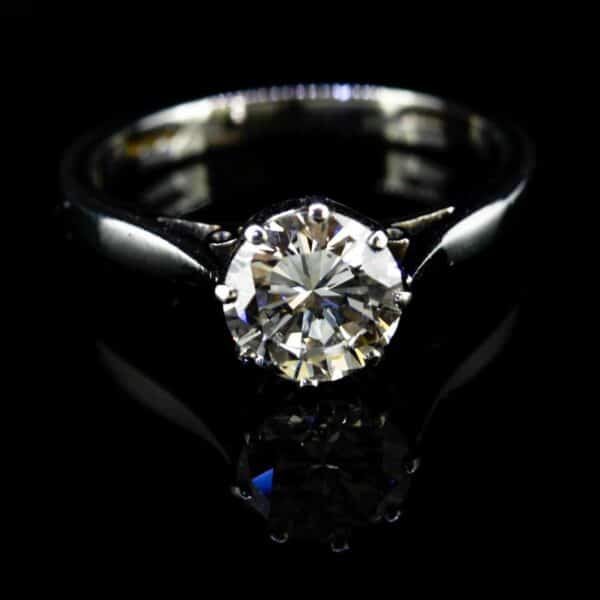 Platinum Brilliant Cut Diamond Solitaire Ring,Solitaire Diamond Ring,Diamond RIng,Diamond Engagement Ring ring Antique Jewellery 3