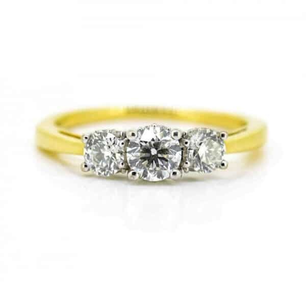 18ct Three Stone Diamond Ring ,18ct Trilogy Diamond Ring, 18ct Diamond 3 Stone Ring,18ct Fancy Trilogy Ring - Image 2