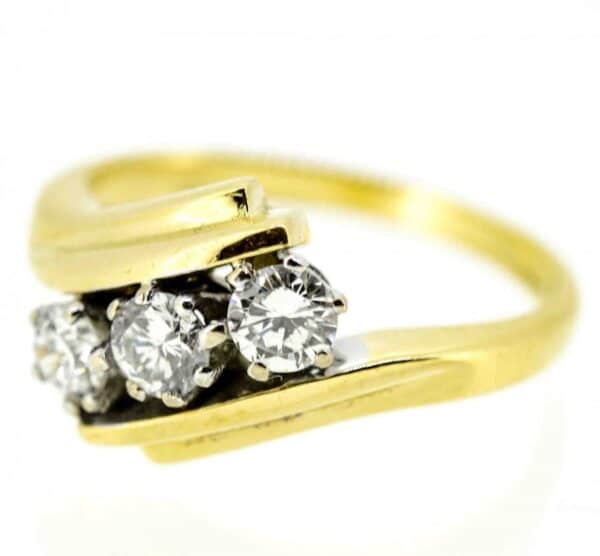 Trilogy Diamond Engagement Ring,Diamond Crossover Ring,Three Stone Diamond Engagement Ring ring Antique Jewellery 5