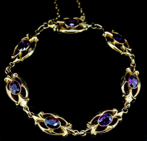 Antique 9ct Almandine Garnet Bracelet,Edwardian Almandine Garnet 9ct Gold Bracelet - Image 3