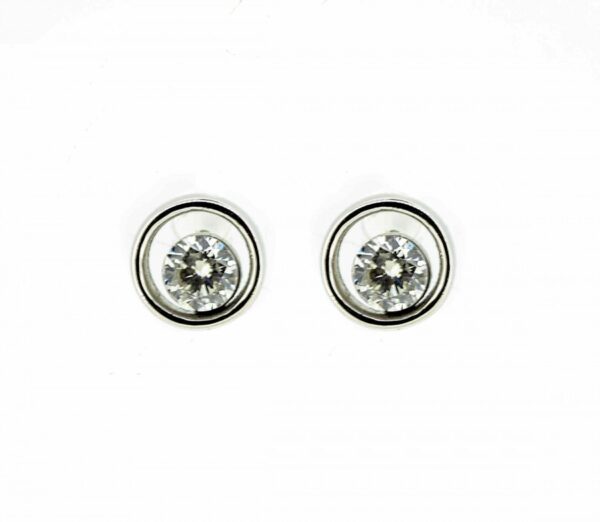 9ct White Gold Diamond Stud Earrings, earrings Antique Earrings 3