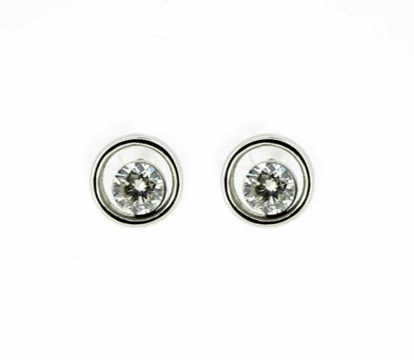 9ct White Gold Diamond Stud Earrings,