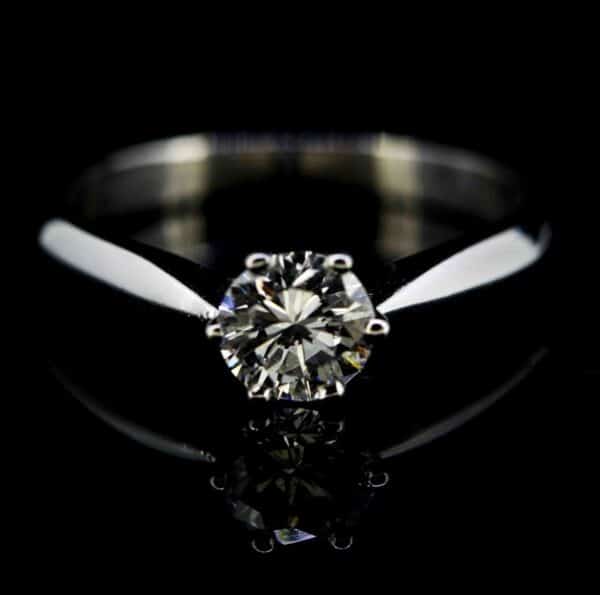 Platinum Solitaire Brilliant Cut Diamond Ring|Single Stone Diamond Platinum Ring|Solitaire Diamond Engagement Ring Diamond Antique Jewellery 3