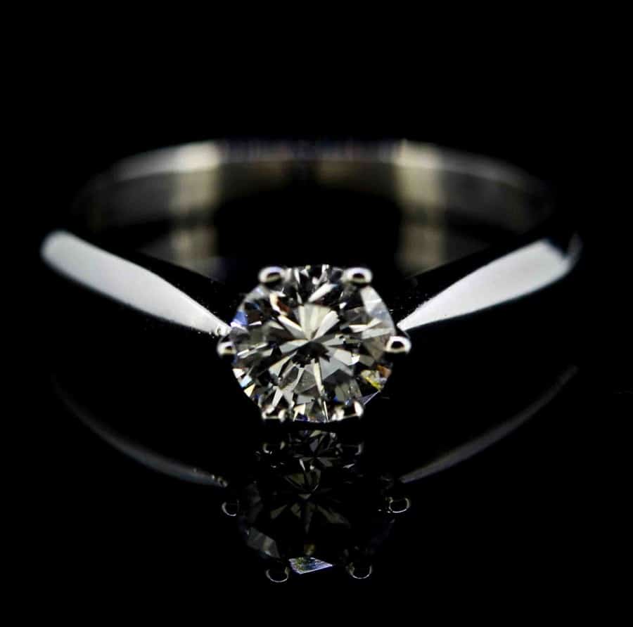 Single stone sales platinum engagement ring