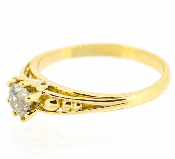 18ct Old Cushion Cut Fancy Diamond Ring| Single Old Cut  Fancy Diamond Ring|Remodelled 18ct Old Cut Fancy Diamond Ring - Image 2