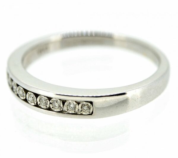 9ct White Gold Diamond Half Eternity Ring Diamond Antique Jewellery 4