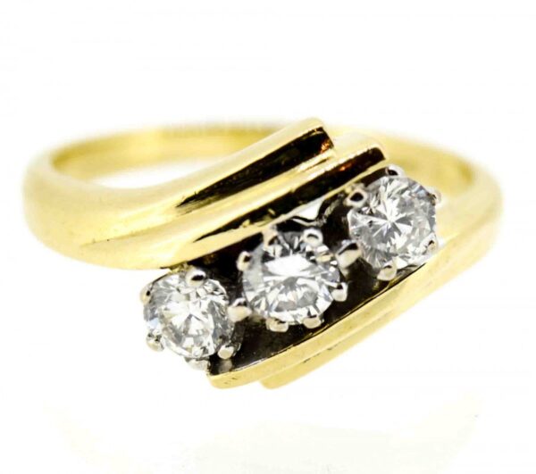 Trilogy Diamond Engagement Ring,Diamond Crossover Ring,Three Stone Diamond Engagement Ring ring Antique Jewellery 4