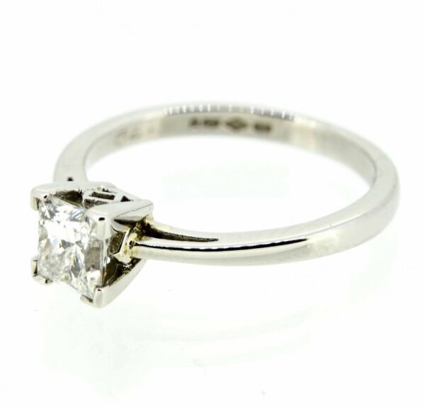 Platinum Princess Cut Diamond Single Stone Ring|Platinum Princess Cut Solitaire Diamond Ring| Platinum Diamond Ring| Plat Princess Cut Ring - Image 3