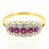 18ct Edwardian Style Ruby And Diamond Ring| Ruby And Diamond Fancy Cluster Ring| 18ct Ruby And Diamond Engagement Ring