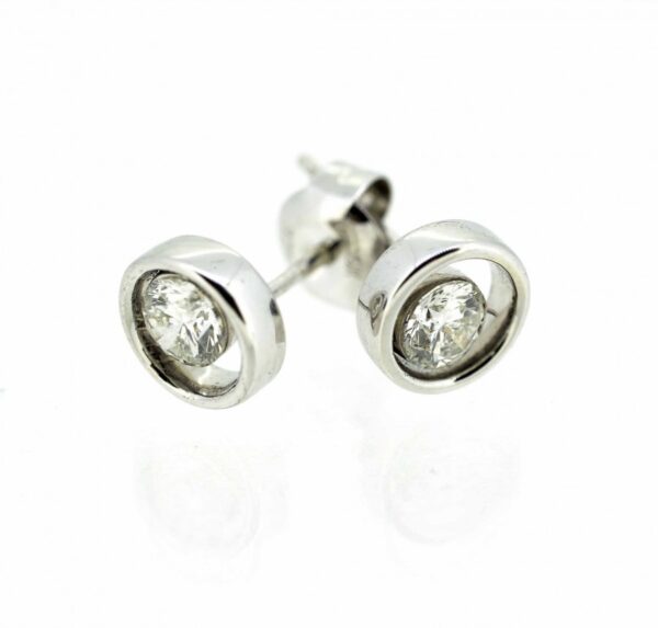 9ct White Gold Diamond Stud Earrings, earrings Antique Earrings 4