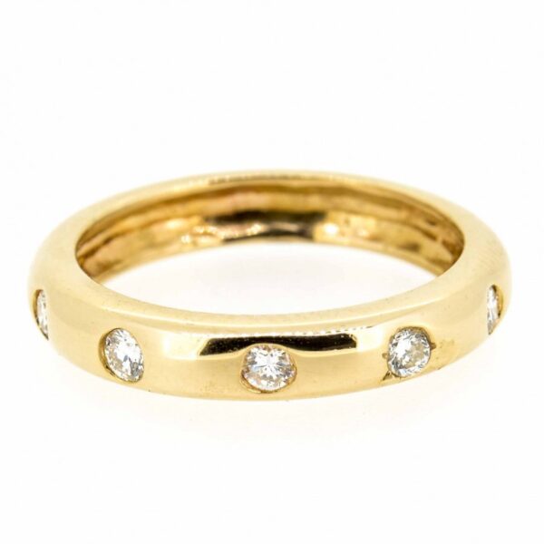 18ct Rose Gold Diamond Set Band Ring| Stacking Diamond Band Ring|Plain 18ct Rose Gold  Diamond Stacking Ring