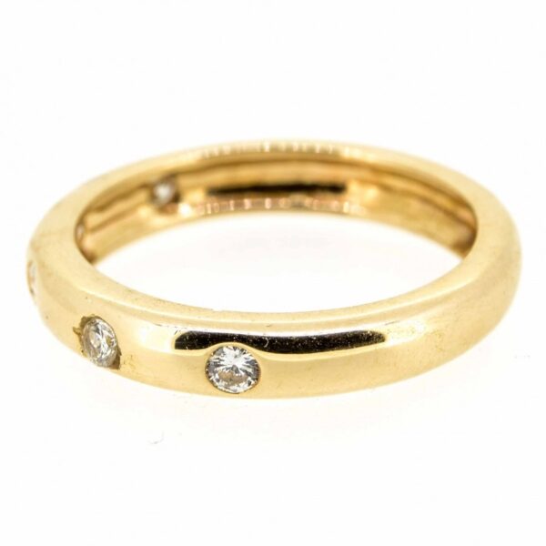 18ct Rose Gold Diamond Set Band Ring| Stacking Diamond Band Ring|Plain 18ct Rose Gold  Diamond Stacking Ring - Image 2