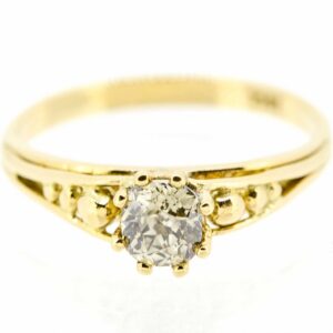 18ct Old Cushion Cut Fancy Diamond Ring| Single Old Cut  Fancy Diamond Ring|Remodelled 18ct Old Cut Fancy Diamond Ring ring Antique Jewellery