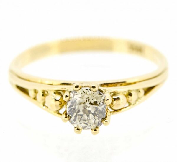 18ct Old Cushion Cut Fancy Diamond Ring| Single Old Cut  Fancy Diamond Ring|Remodelled 18ct Old Cut Fancy Diamond Ring ring Antique Jewellery 3