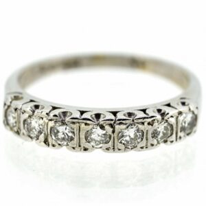 18ct White Gold Diamond Half Eternity Ring|18k Diamond Half Eternity Ring| 18ct Diamond Half Eternity Band Ring ring Antique Jewellery