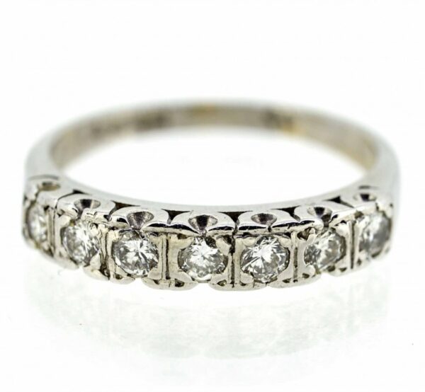 18ct White Gold Diamond Half Eternity Ring|18k Diamond Half Eternity Ring| 18ct Diamond Half Eternity Band Ring ring Antique Jewellery 3