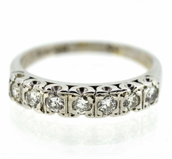 18ct White Gold Diamond Half Eternity Ring|18k Diamond Half Eternity Ring| 18ct Diamond Half Eternity Band Ring