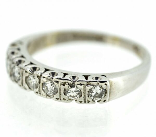 18ct White Gold Diamond Half Eternity Ring|18k Diamond Half Eternity Ring| 18ct Diamond Half Eternity Band Ring ring Antique Jewellery 4
